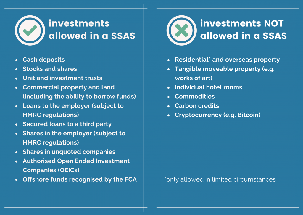 lists showing allowable investments in a ssas and investments not allowed in a ssas